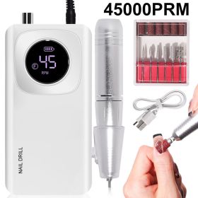 45000RPM Electric Nail Drill Machine With LCD Display Rechargeable Nail File Nails Accessories Gel Nail Polish Sander Low Noise